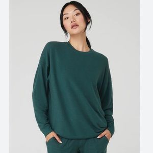 Alo Soho Pullover Midnight Green - XS